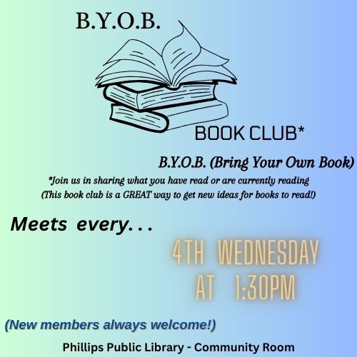 Bring Your Own Book, book club graphic