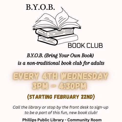 Bring Your Own Book, book club graphic