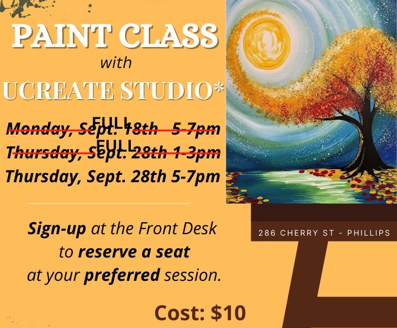 September Craft Connection Paint Class with UCreate Studio Update