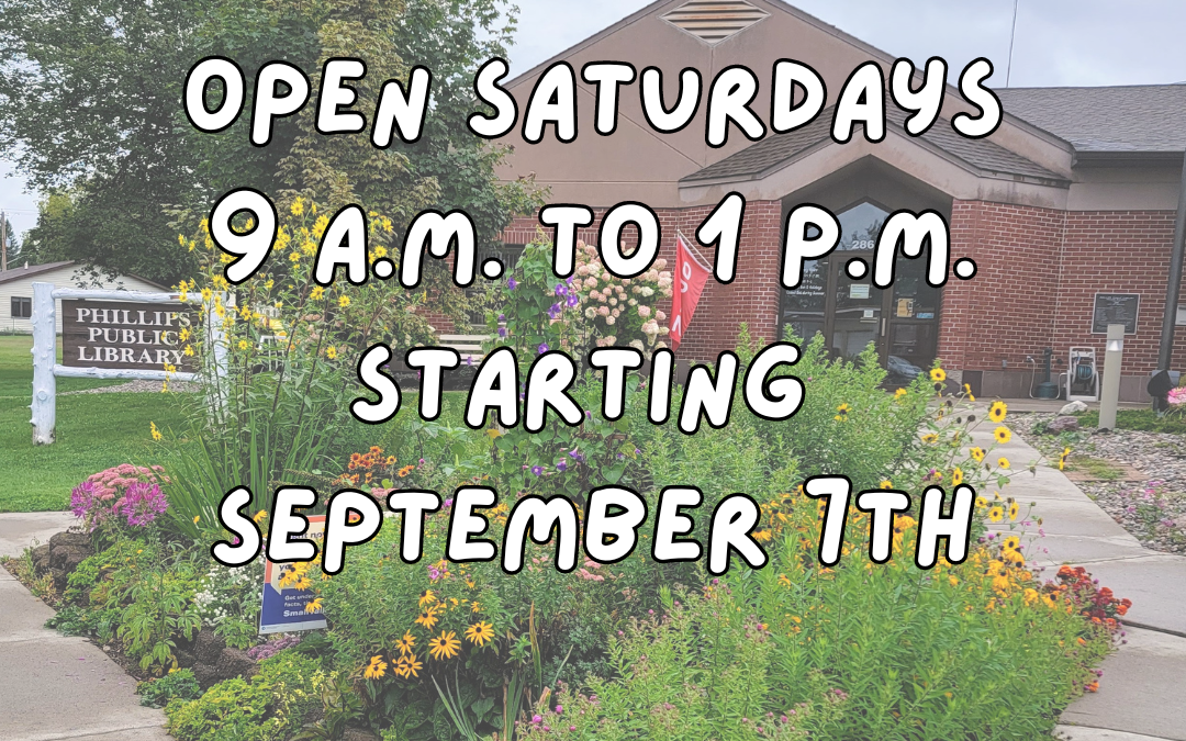 Open Saturdays 9 a.m. to 1 p.m. beginning September 7th