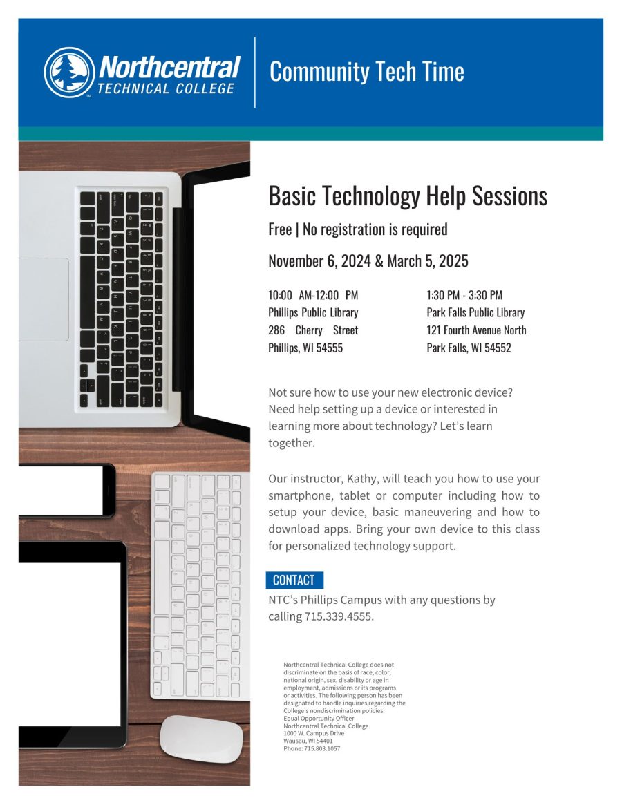 flyer for NTC Community Tech help sessions