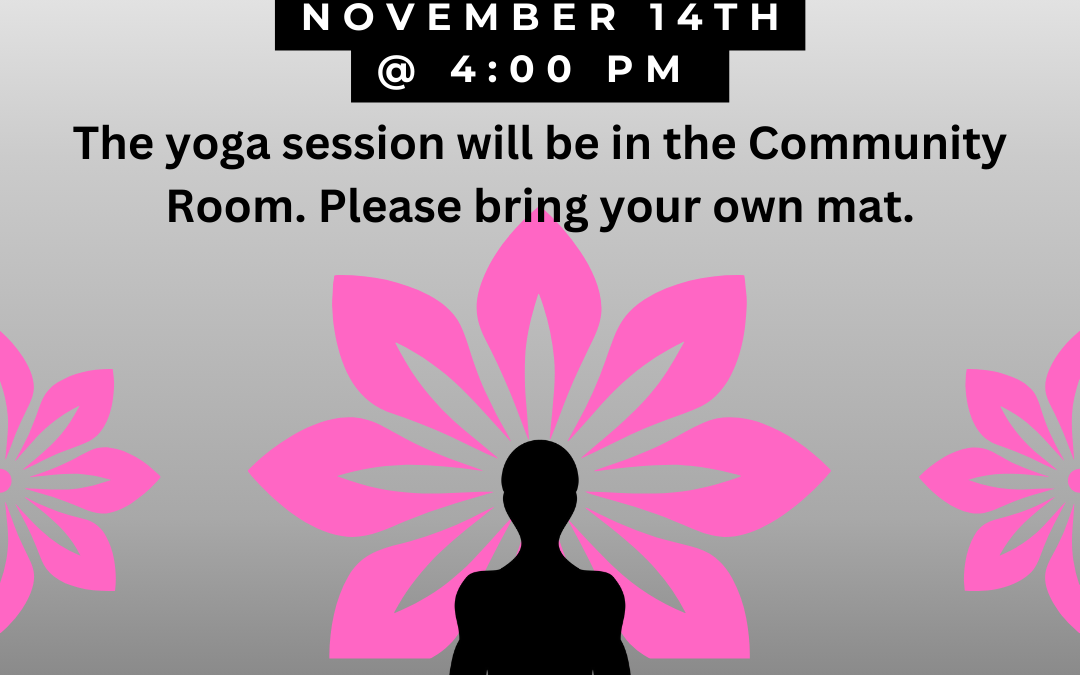 yoga with Linda November 14th 4 to 5 p.m.